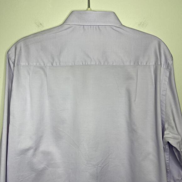Ermenegildo Zegna Size M Dress Shirt Button Down Light Purple White Cuff Career - Picture 11 of 16